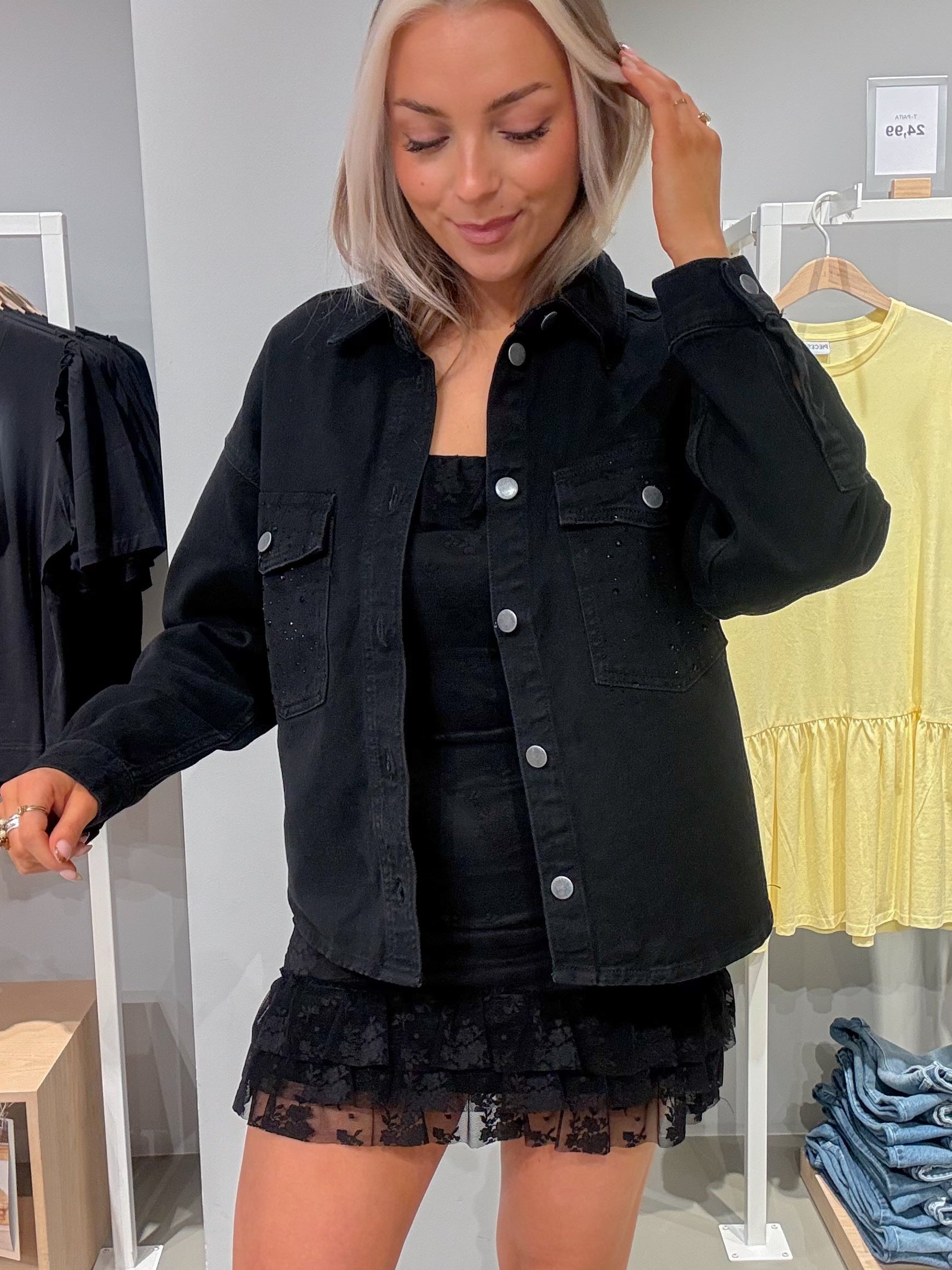 PCGABI Denim Shirt - Black Denim