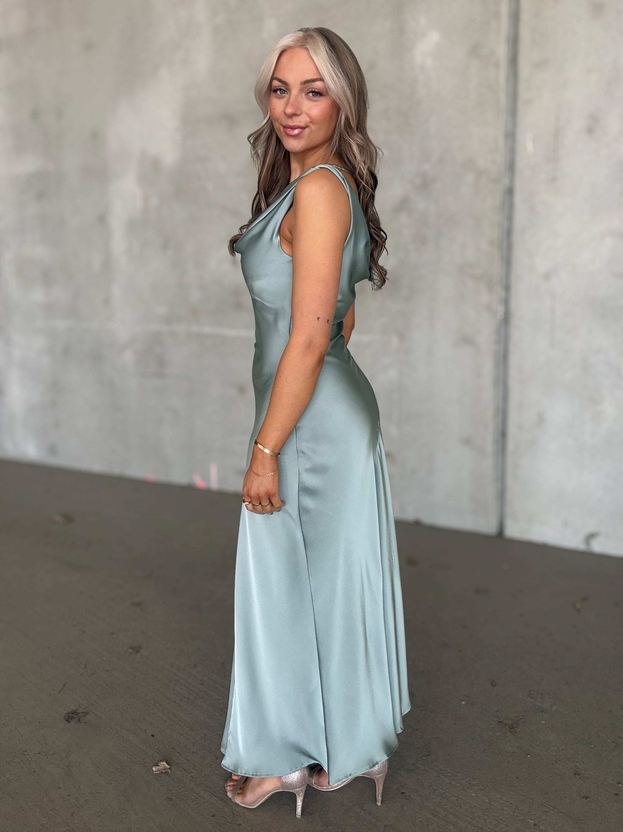 VIBEA Long Dress - Green Milieu