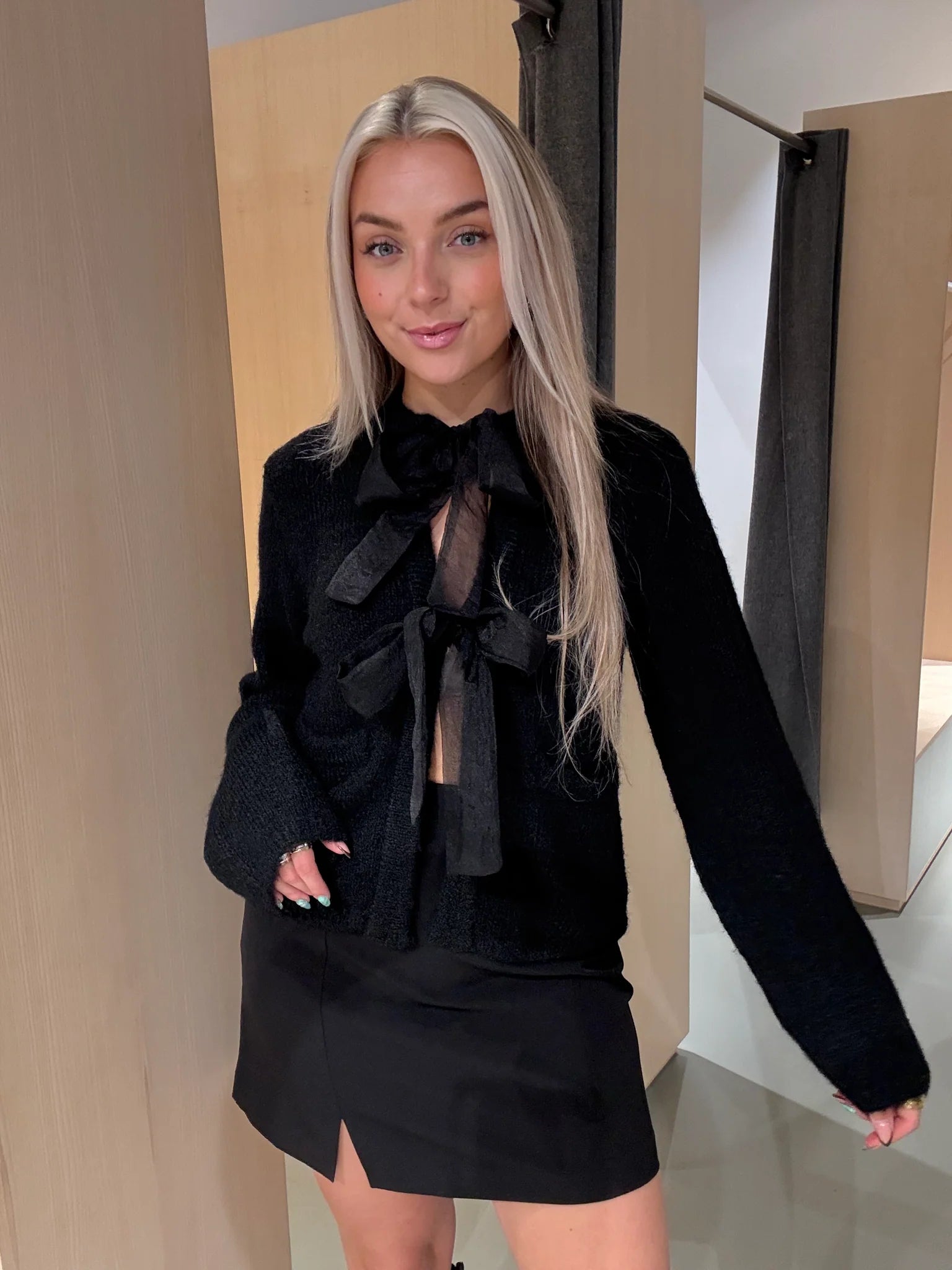 OBJSAGGIA Knit Cardigan - Black