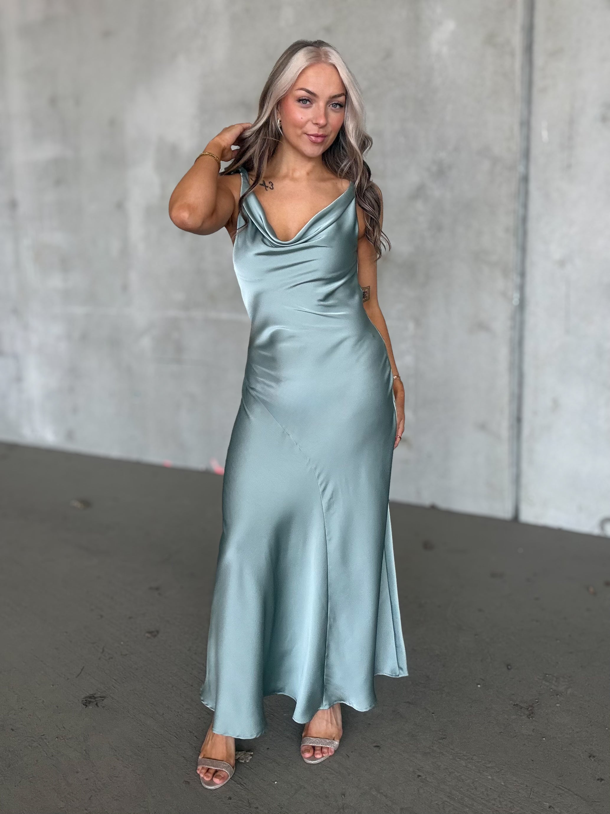 VIBEA Long Dress - Green Milieu
