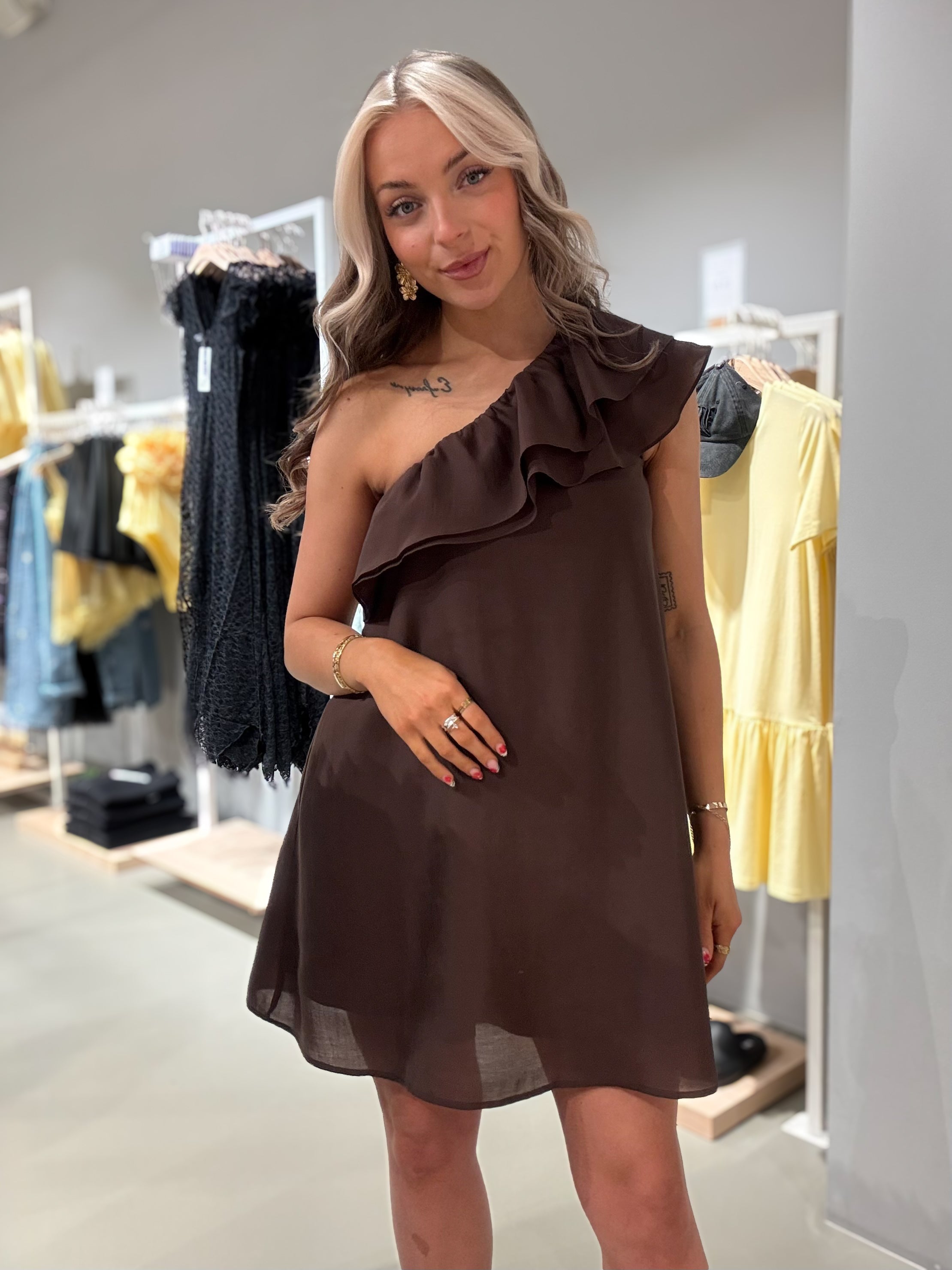 PCPENELOPE Short Dress - Chicory Coffee