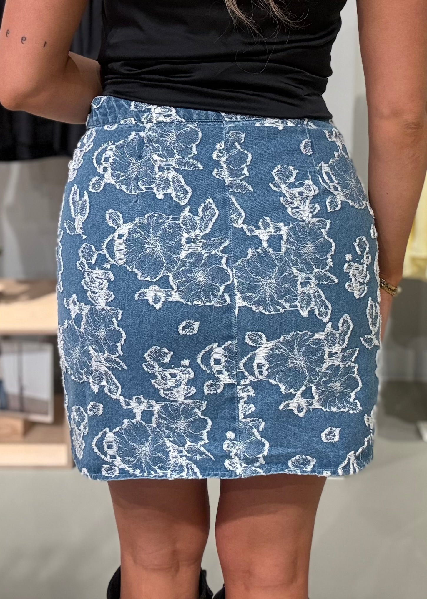 VIIANAIS Short Skirt - Light Blue Denim