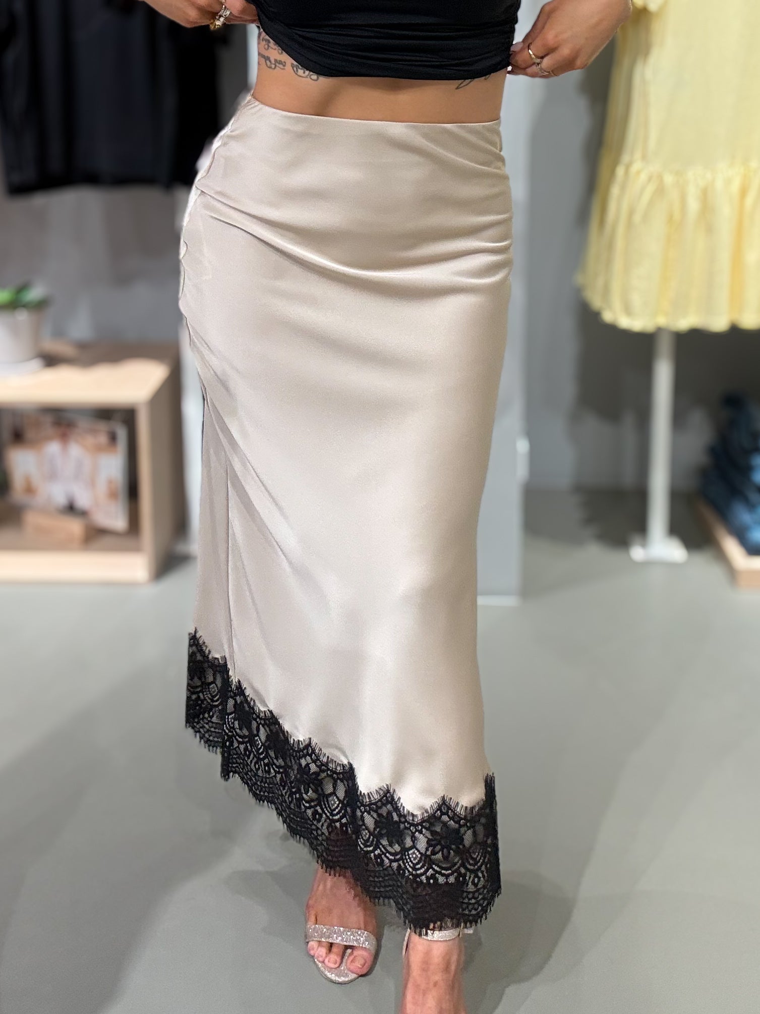 VIELLETTE Midi Skirt - Cement