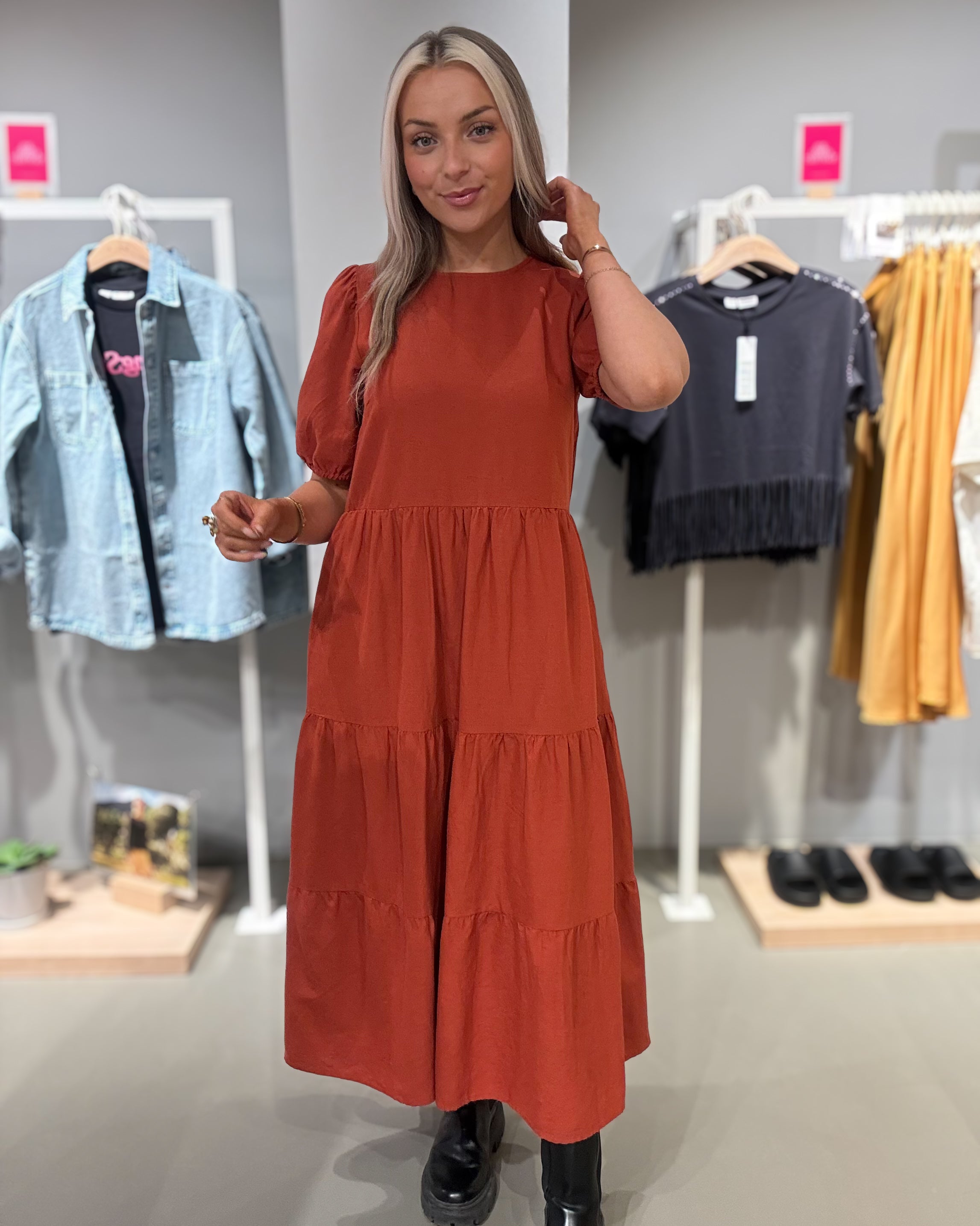 VIPRISILLA Midi Dress - Burnt Brick