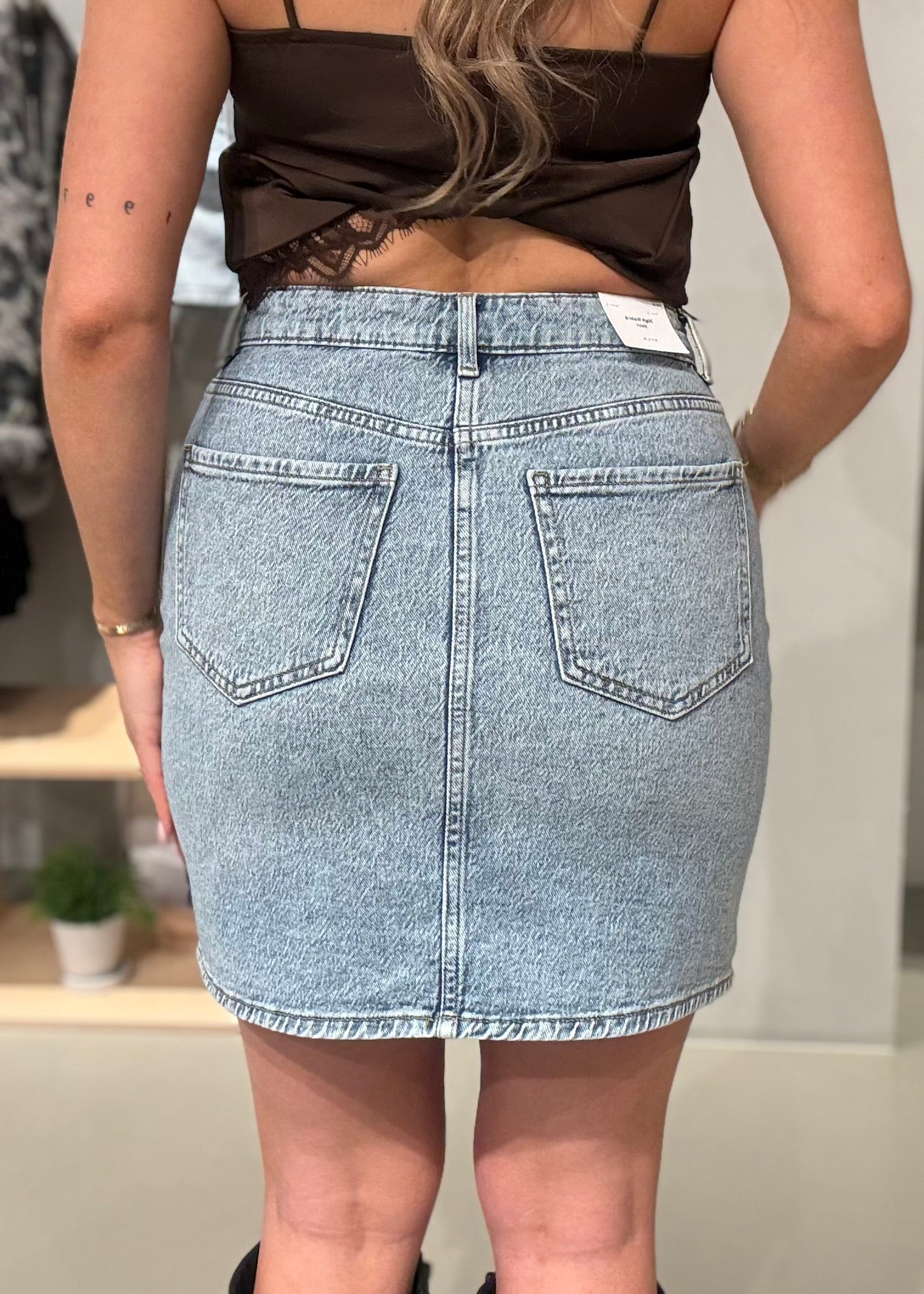 VIKAJA Short Skirt - Light Blue Denim