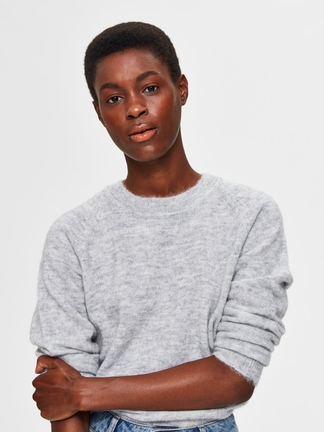 SLFLULU Pullover - Light Grey Melange